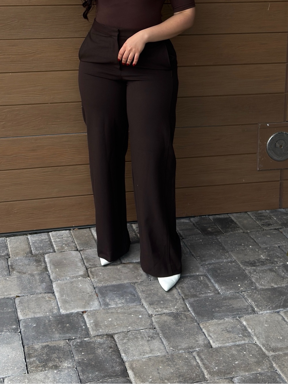 Zara Chocolate Wide-Leg Trousers